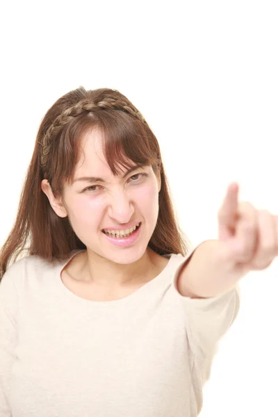 Young woman scolding 　 — Stok fotoğraf